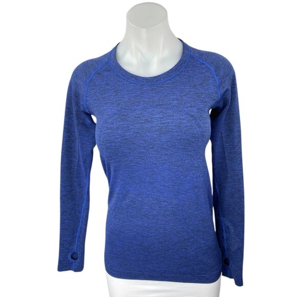 Lululemon Tops - Lululemon Swiftly Tech Blue Sculpt Knit Long Sleeve Activewear Shirt Top Size 4